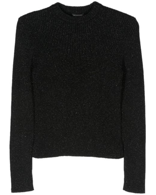 Balenciaga Black Ribbed-knit Jumper