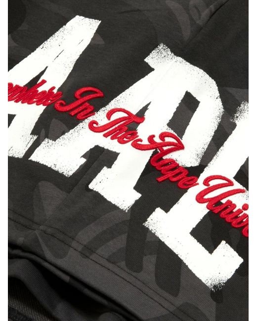 Aape By A Bathing Ape Black Camouflage-Print Drawstring Shorts for men