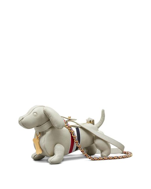 Thom Browne White Dog-Motif Cross Body Bag