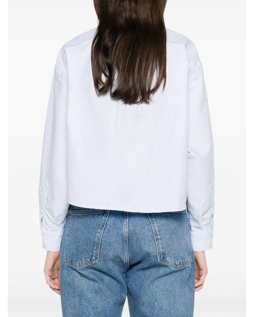 A.P.C. Sophia Gestreepte Blouse in het White