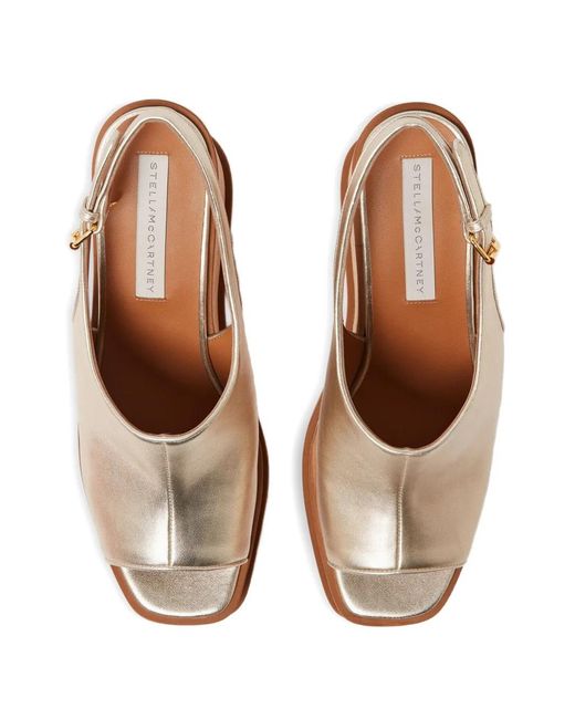 Stella McCartney Natural Sneak-Elyse Metallic-Effect Sandals
