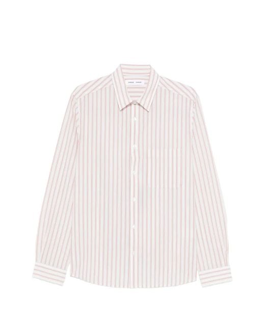 Samsøe & Samsøe White Saryan X Striped Pocket Shirt for men