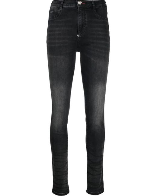 Philipp Plein Black High-Waist Skinny-Cut Jeans