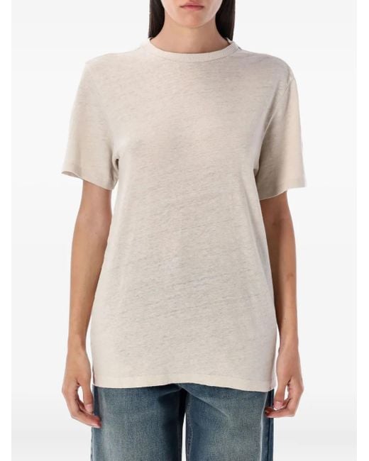 Isabel Marant White Linen Crew-Neck T-Shirt