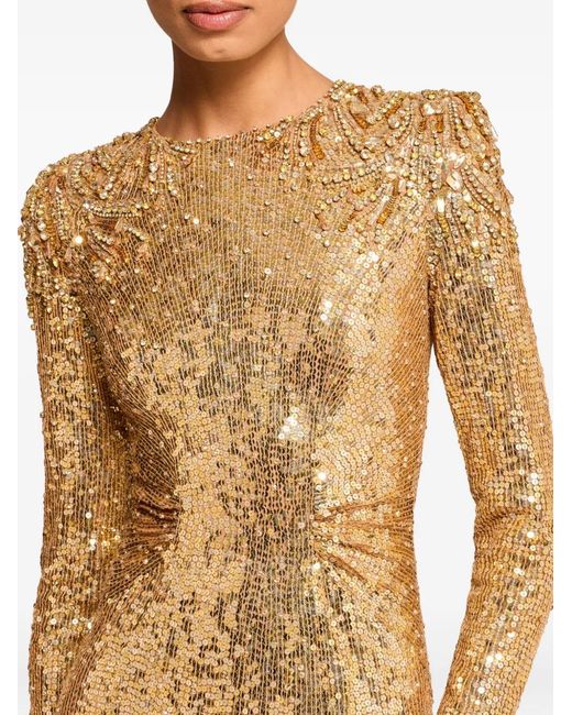 Jenny Packham Metallic Sequin Embellished Dulcet Dress