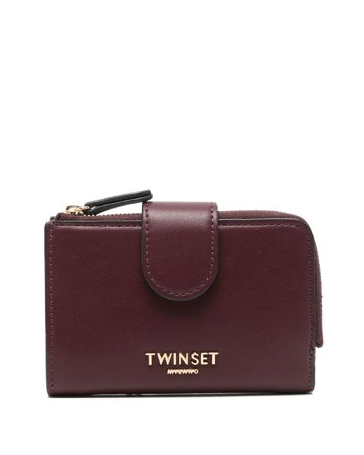 Twinset Purple Portemonnaie mit Logo-Applikation