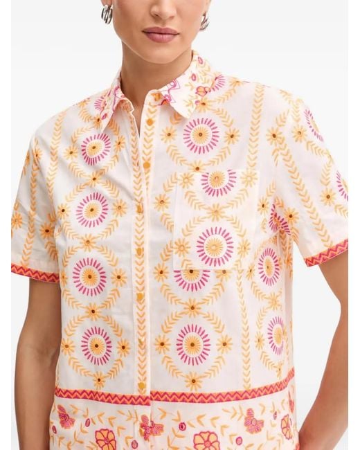 Twinset White Floral Embroidered Shirt