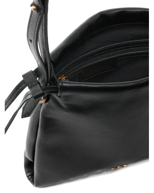 Pinko Black Mini Love Birds Slouchy Bag