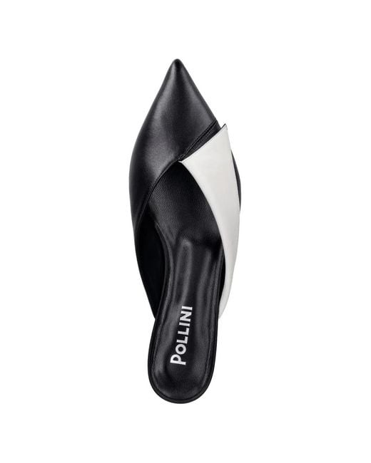 Pollini White Pointed-Toe Leather Mules