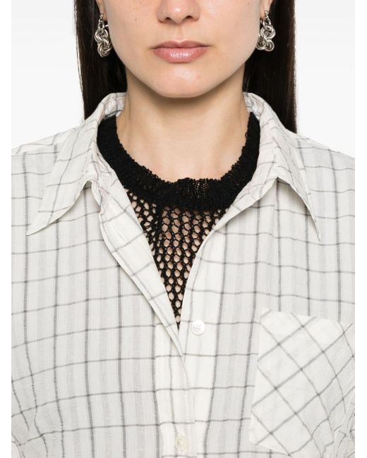 Our Legacy White Daisy Check-pattern Shirt