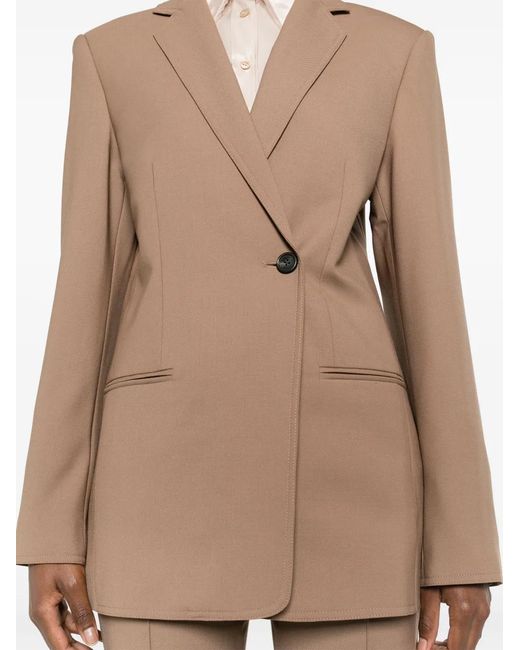 Helmut Lang Natural Notched-Lapels Tailored Blazer
