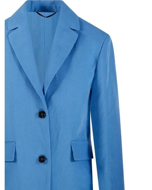 Max Mara Blue Button Notched Blazer