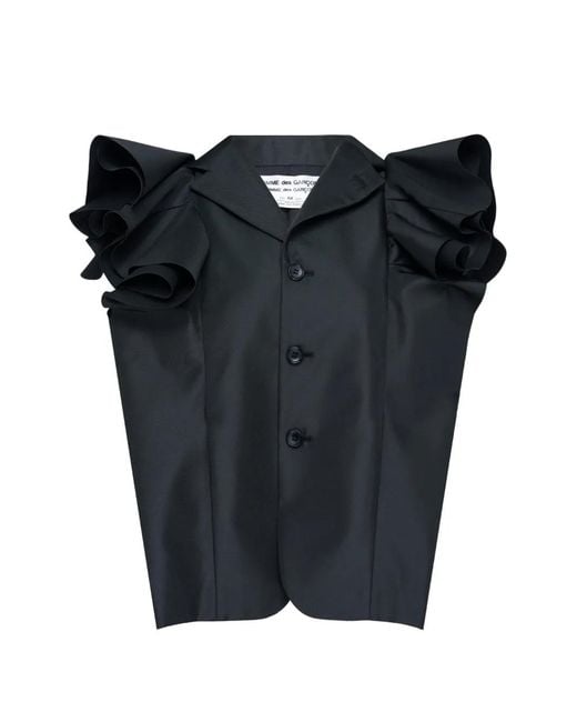 Comme des Garçons Black Ruffled Sleeveless Top