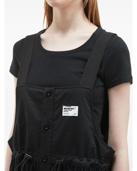 Musium Div. Black Logo-Patch Midi Dress