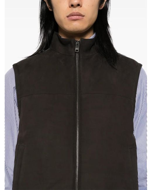 Zegna Black Suede Vest for men