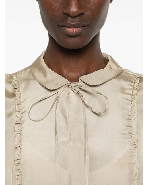 N°21 Natural Ruffled Bow-Fastening Top