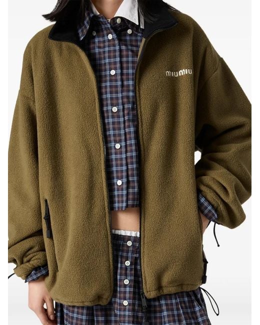 Miu Miu Green Fleece Zipper Jacket