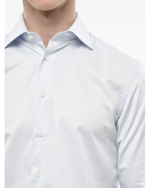 Corneliani White French-Collar Long-Sleeve Shirt for men