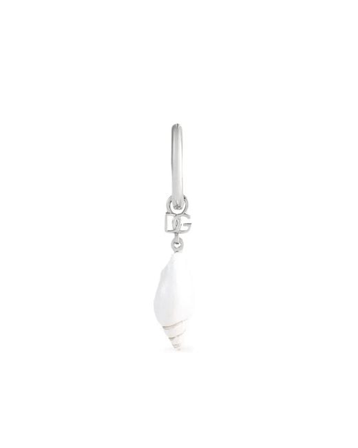 Dolce & Gabbana White Seashell Single Earring for men