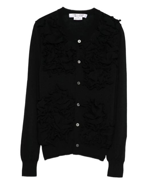 Comme des Garçons Women's Black Ruffled Button Cardigan