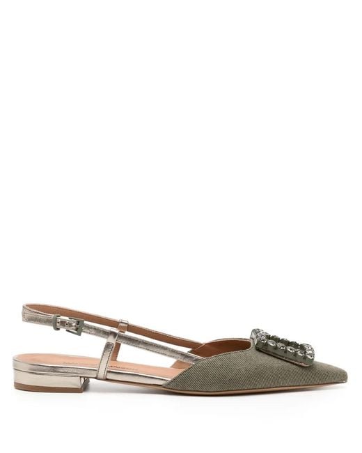 Madison Maison Green Khaki/ Sling Back Flat