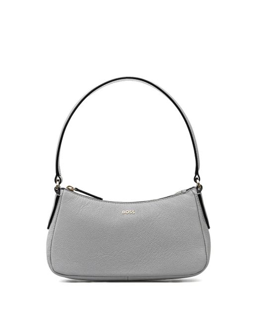 Boss レザーショルダーバッグ Gray
