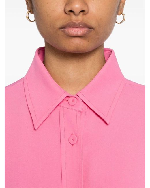 Stella McCartney Pink Hemd aus Krepp mit tiefen Schultern