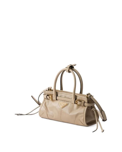 Prada Natural Bonnie Leather Mini Handbag