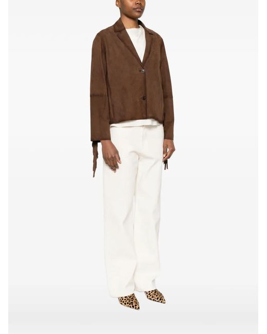 Bully Brown Fringe Lambskin Jacket