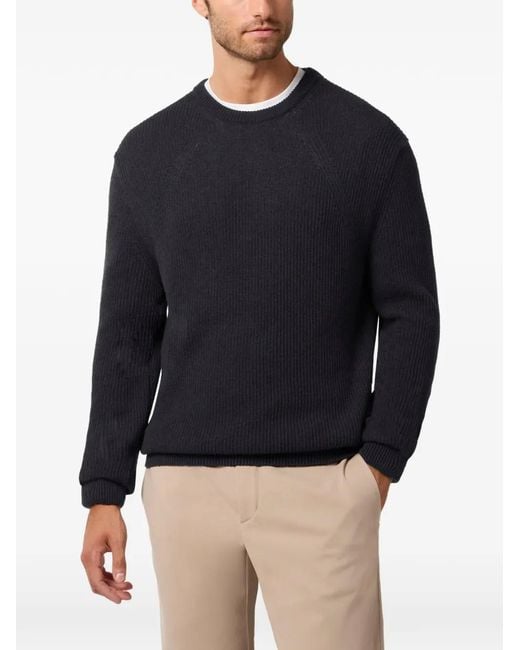 Paul & Shark Blue Piuma Ribbed-Knit Sweater for men