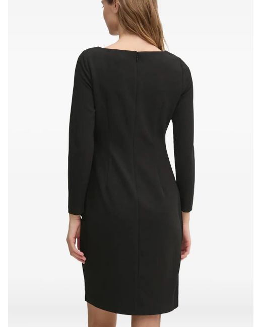 DKNY Draped Buckle Mini Dress in Black | Lyst
