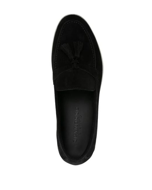 Scarosso Black Leandra Suede Loafers