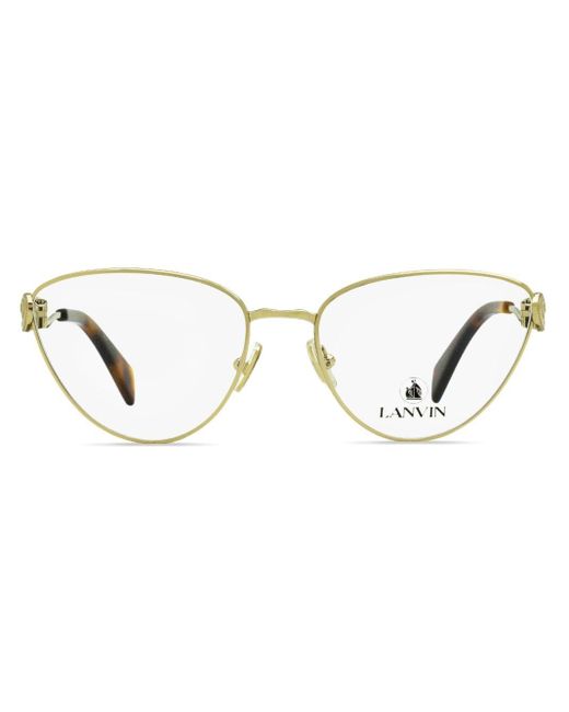Lanvin Metallic Cat-Eye-Brille mit Logo-Gravur