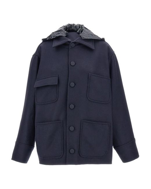 Chaqueta con capucha y múltiples parches Plan C de color Blue