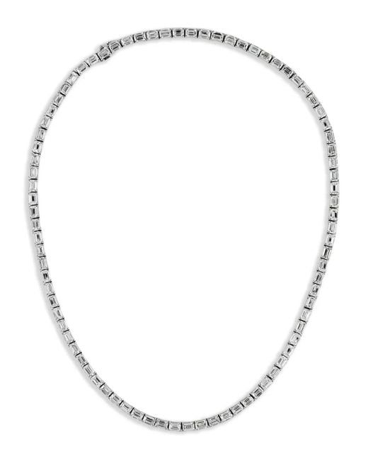 Jewels Aficionado 14Kt Witgouden Halsketting Met Diamant in het Natural