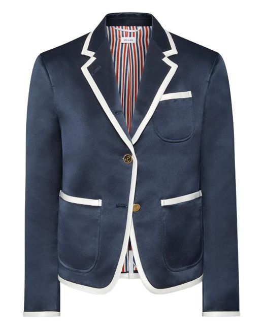 Thom Browne Blue Duchess Satin Blazer