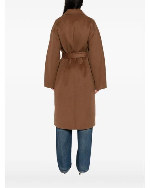 Marc O' Polo Brown Double-Breasted Belted Coat
