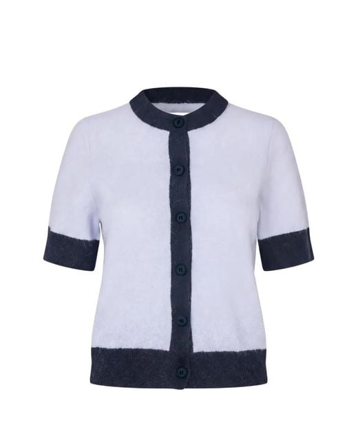 Samsøe & Samsøe Blue Sanoura Round-Neck Cardigan