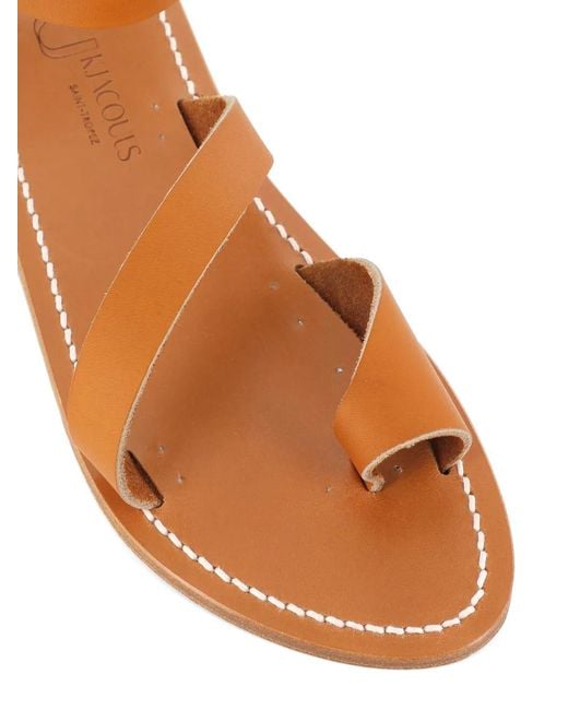 K. Jacques Brown Hecatea Leather Sandals