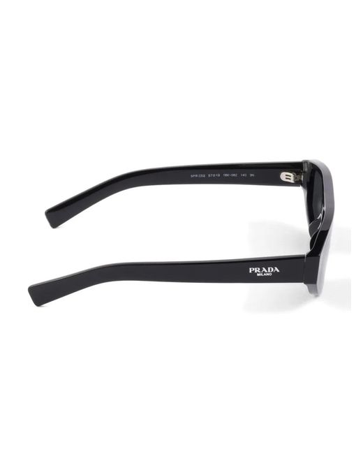 Prada Black Geometric-Frame Sunglasses for men