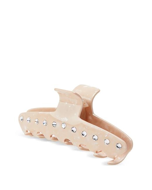 Maison Michel Pink Crystal-Embellished Hair Clip