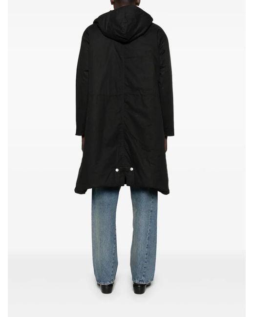 sunflower Black Hooded Parka Coat for men