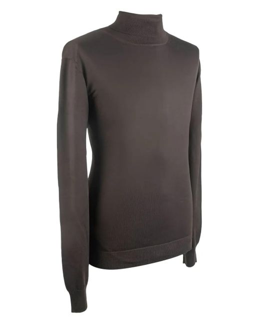 GIUUNO Black Turtleneck Wool Sweater for men