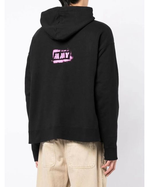 Maison Mihara Yasuhiro Black X Champion Graphic-Print Hoodie for men