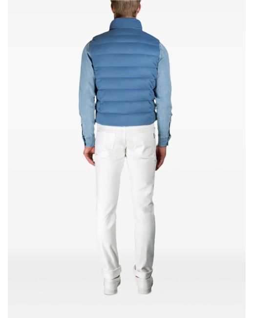 Moorer Blue Oliver Quilted Zip-Up Gilet for men