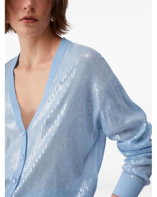 Liu Jo Blue V-Neck Long-Sleeve Cardigan