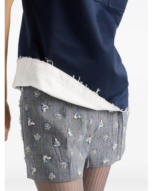 Polo Lisle Con Logo di Prada in Blue