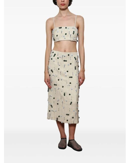 Christopher Esber Natural Embla Beaded Top