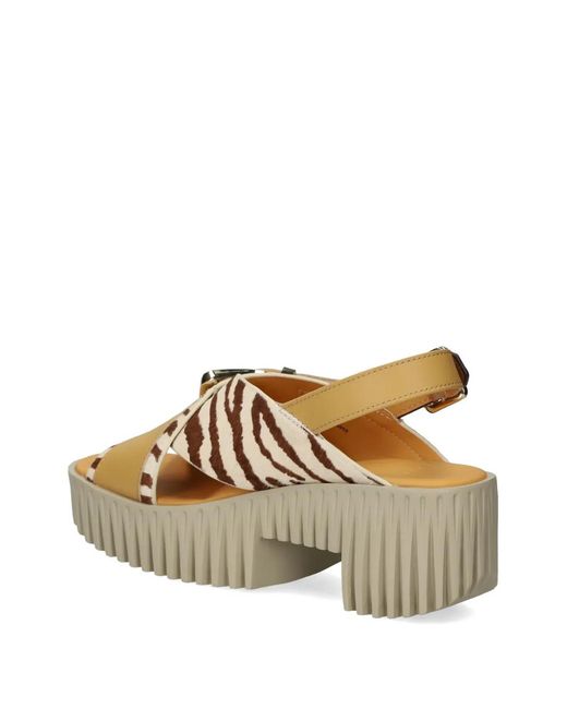 4Ccccees Metallic Plia Juno Zebra-Print Buckled Sandals