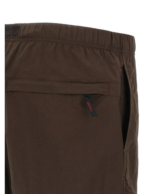 Gramicci Brown Integrated-Belt Bermuda Shorts for men